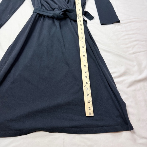 Lands' End Long Sleeve Wrap Dress - Black - Picture 5 of 5